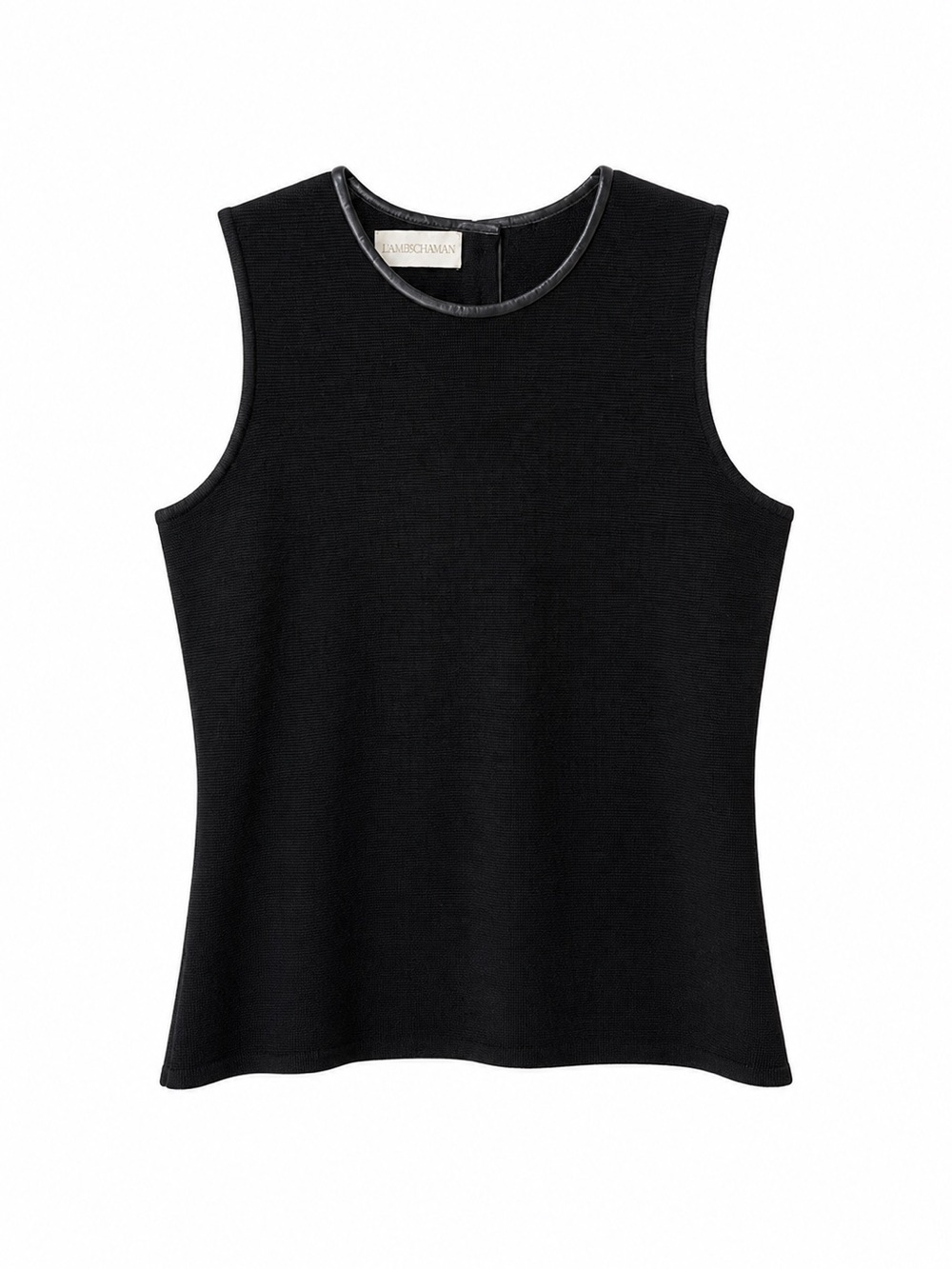 Dana Buchman - Black Tank Top with leather neckline